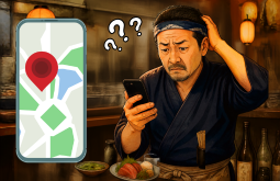 施策の効果が見えず悩む店主のイメージ